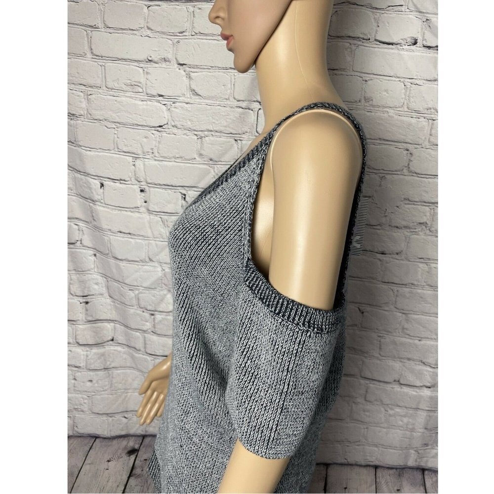 NWT New $175 Splendid Surrey Marl Cold Shoulder Pullover Size M Blue - Picture 10 of 12